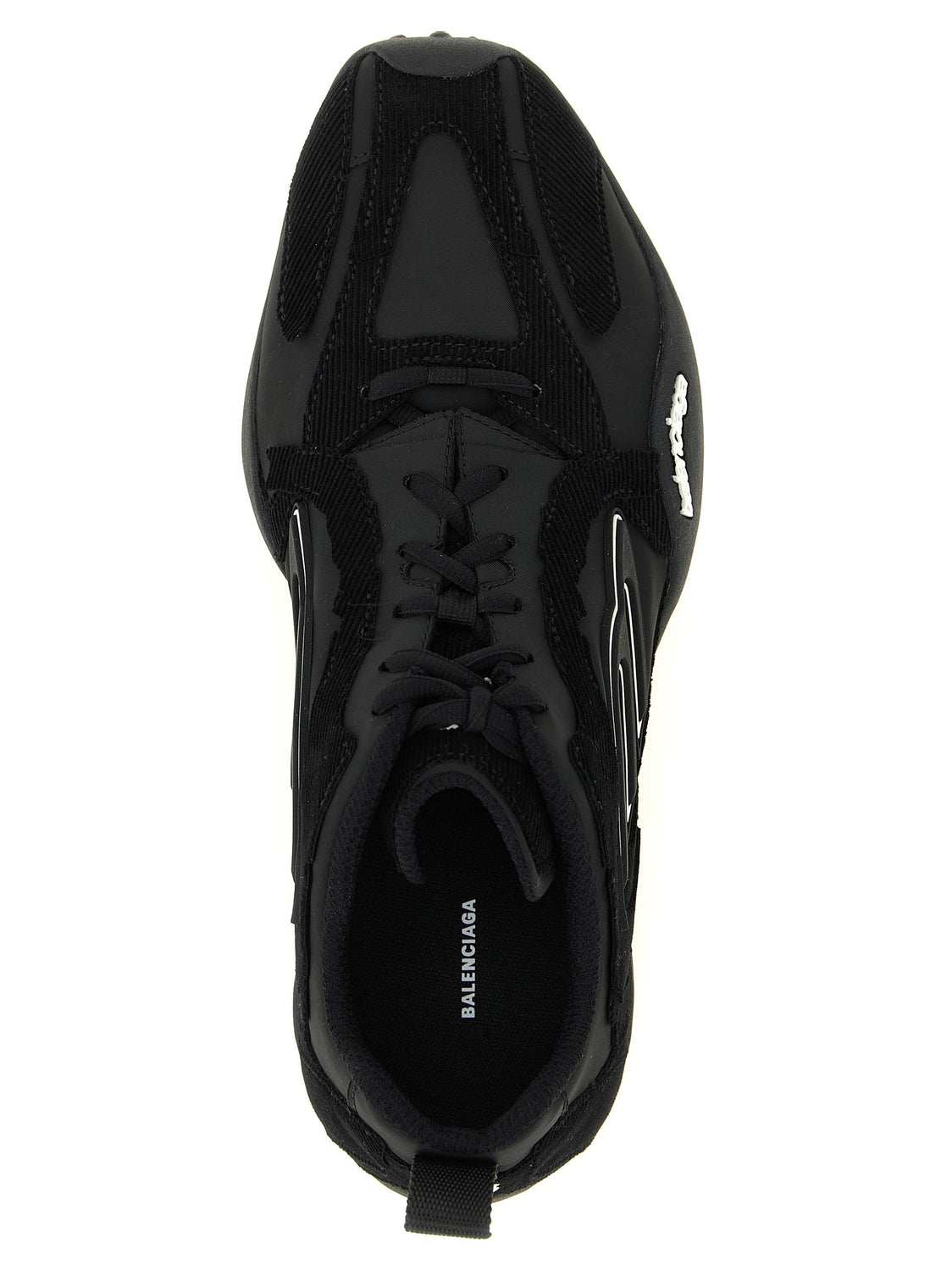 Black Polyester Athletic Sneakers