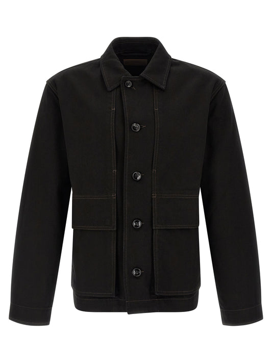 Black Cotton Denim Jacket