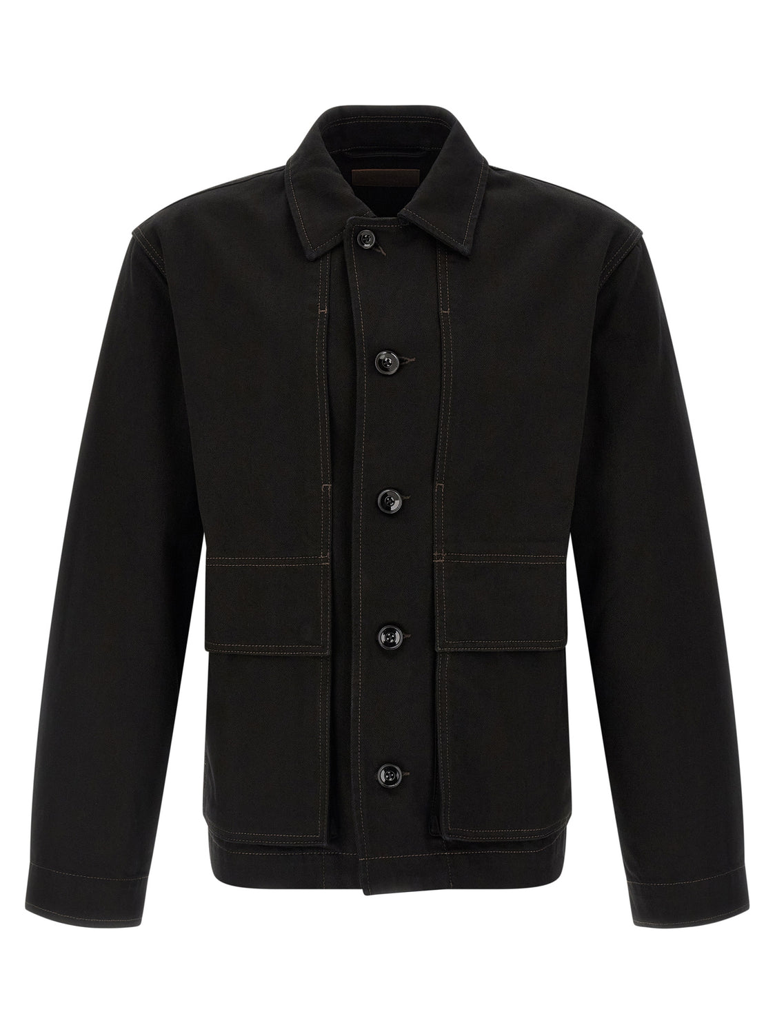 Black Cotton Denim Jacket