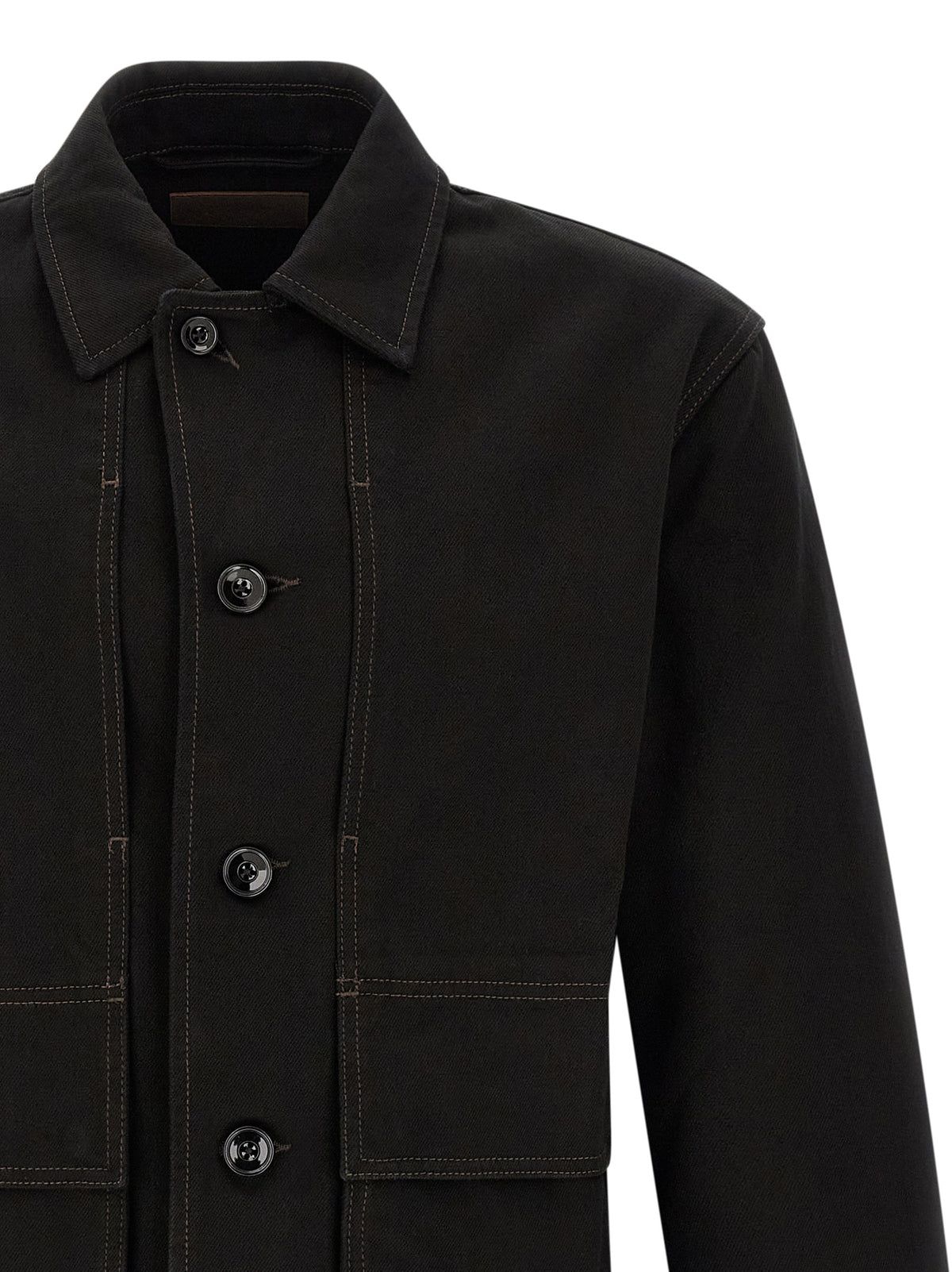 Black Cotton Denim Jacket