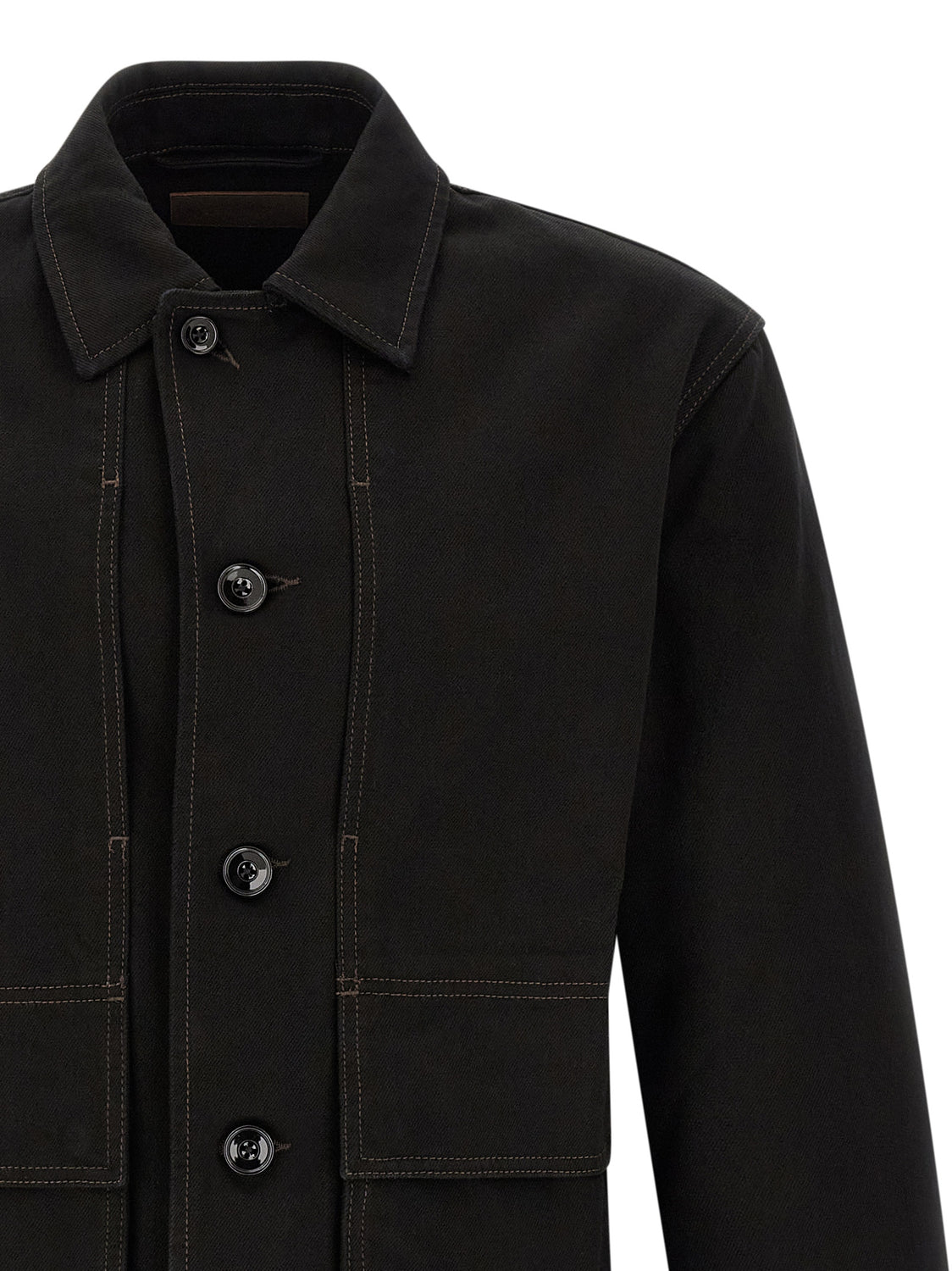 Black Cotton Denim Jacket