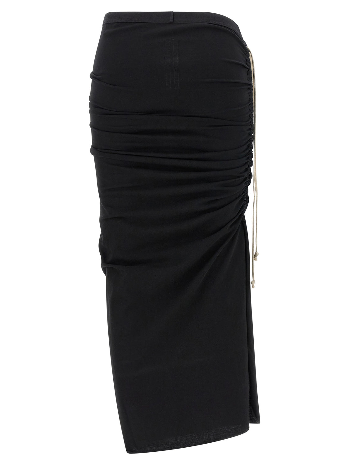 Black Cotton Midi Skirt