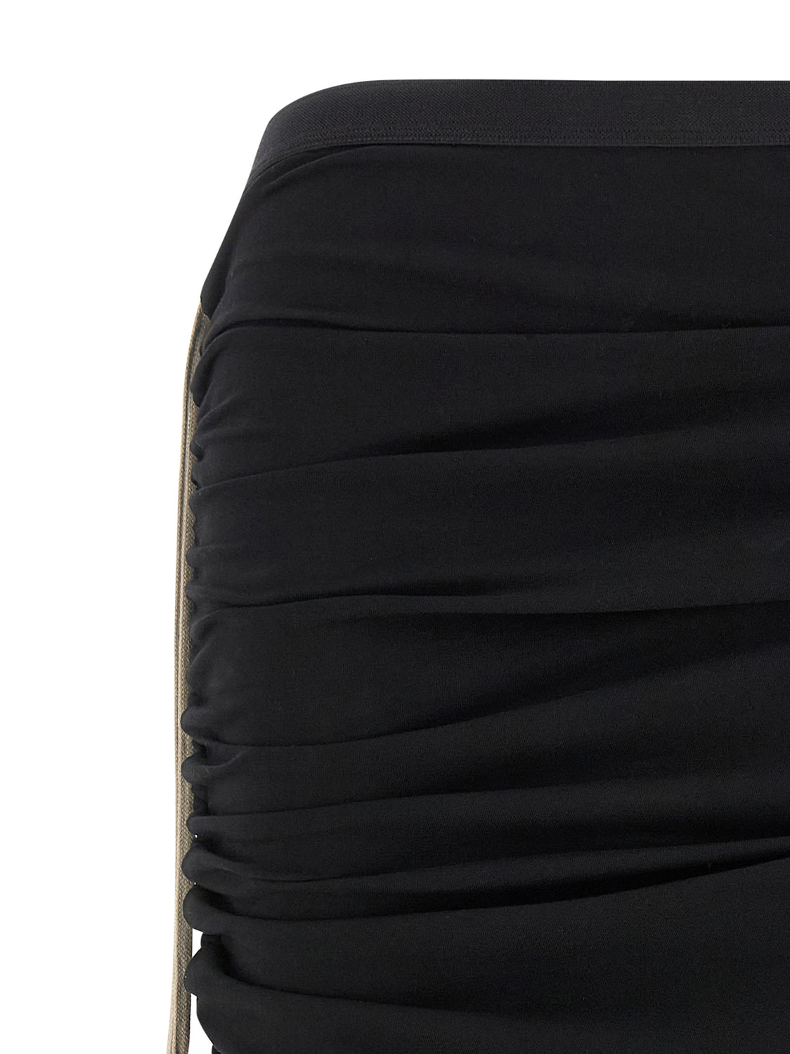 Black Cotton Midi Skirt