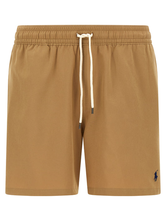 Beige Polyester Shorts