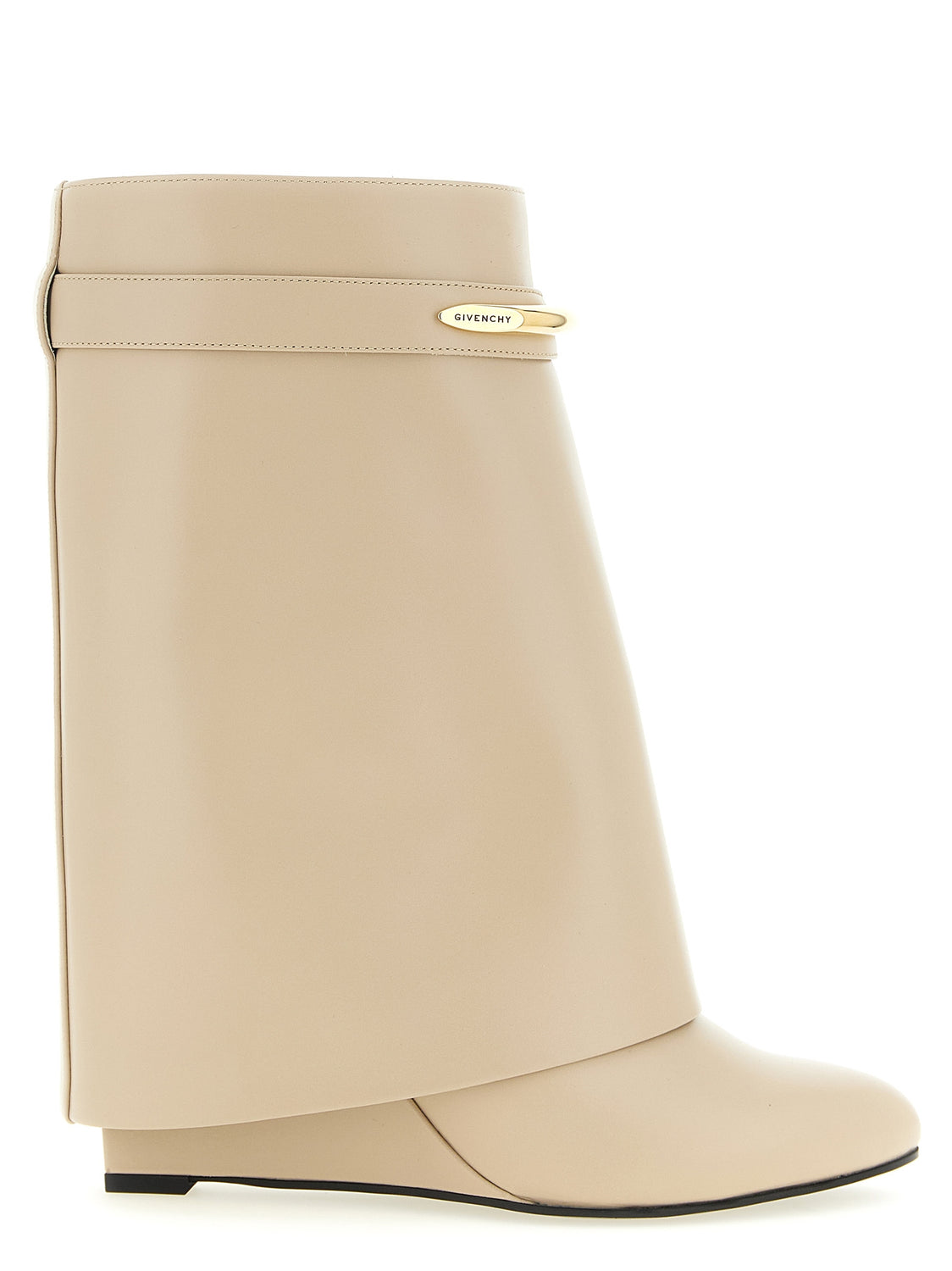 Beige Calfskin Ankle Boots