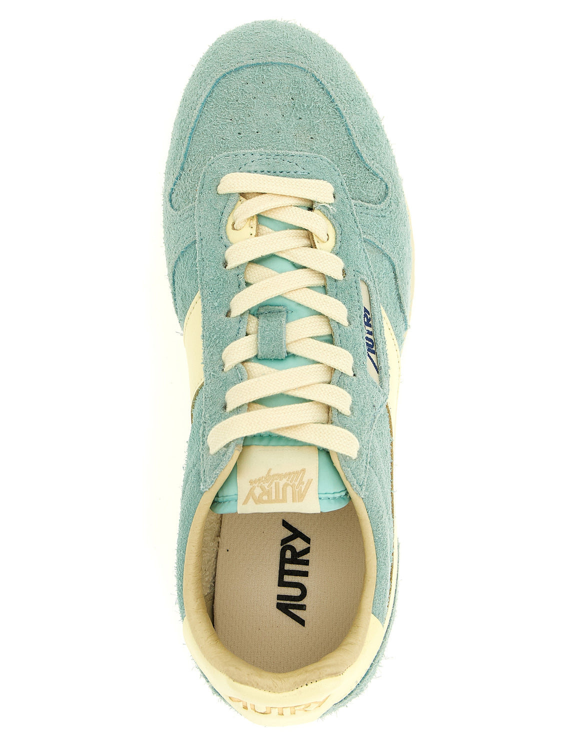 Blue Cowhide Low Top Sneakers