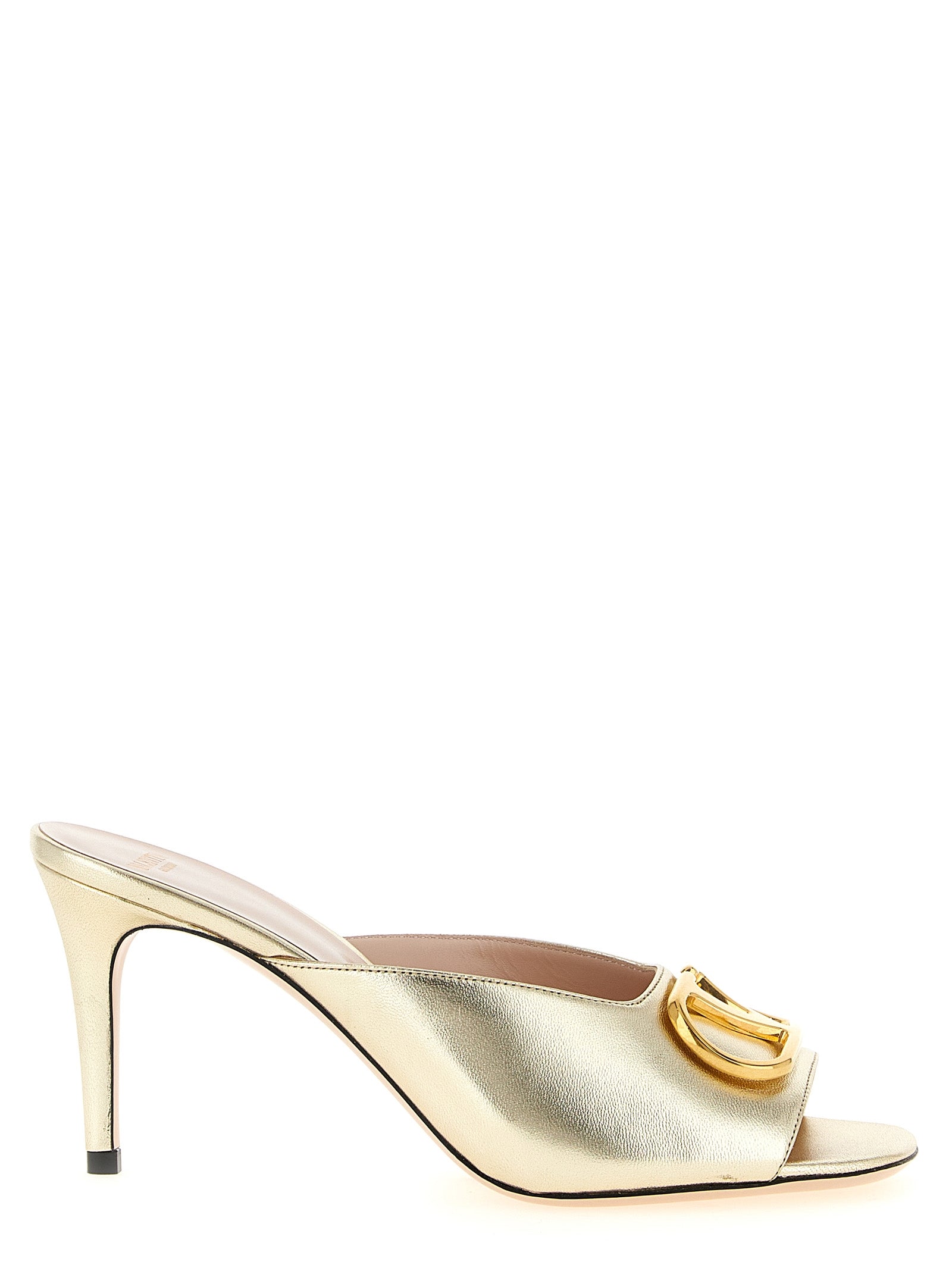 Gold Goatskin Stiletto Heel Sandals