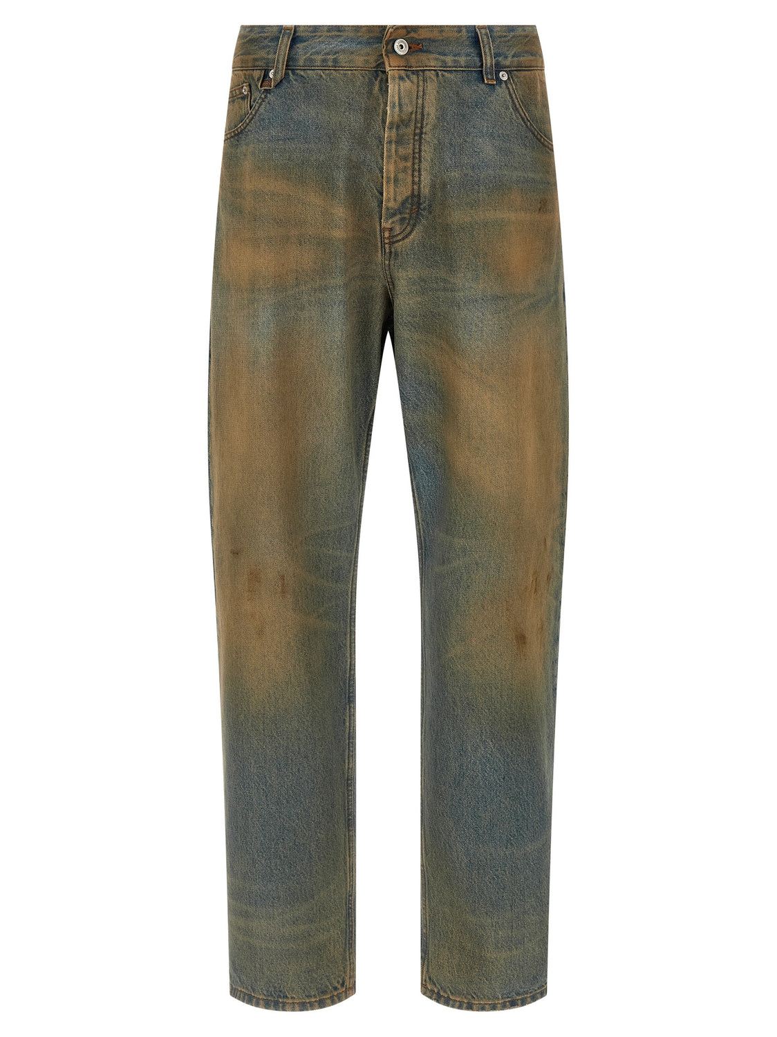 Multicolor Cotton Straight-Leg Jeans