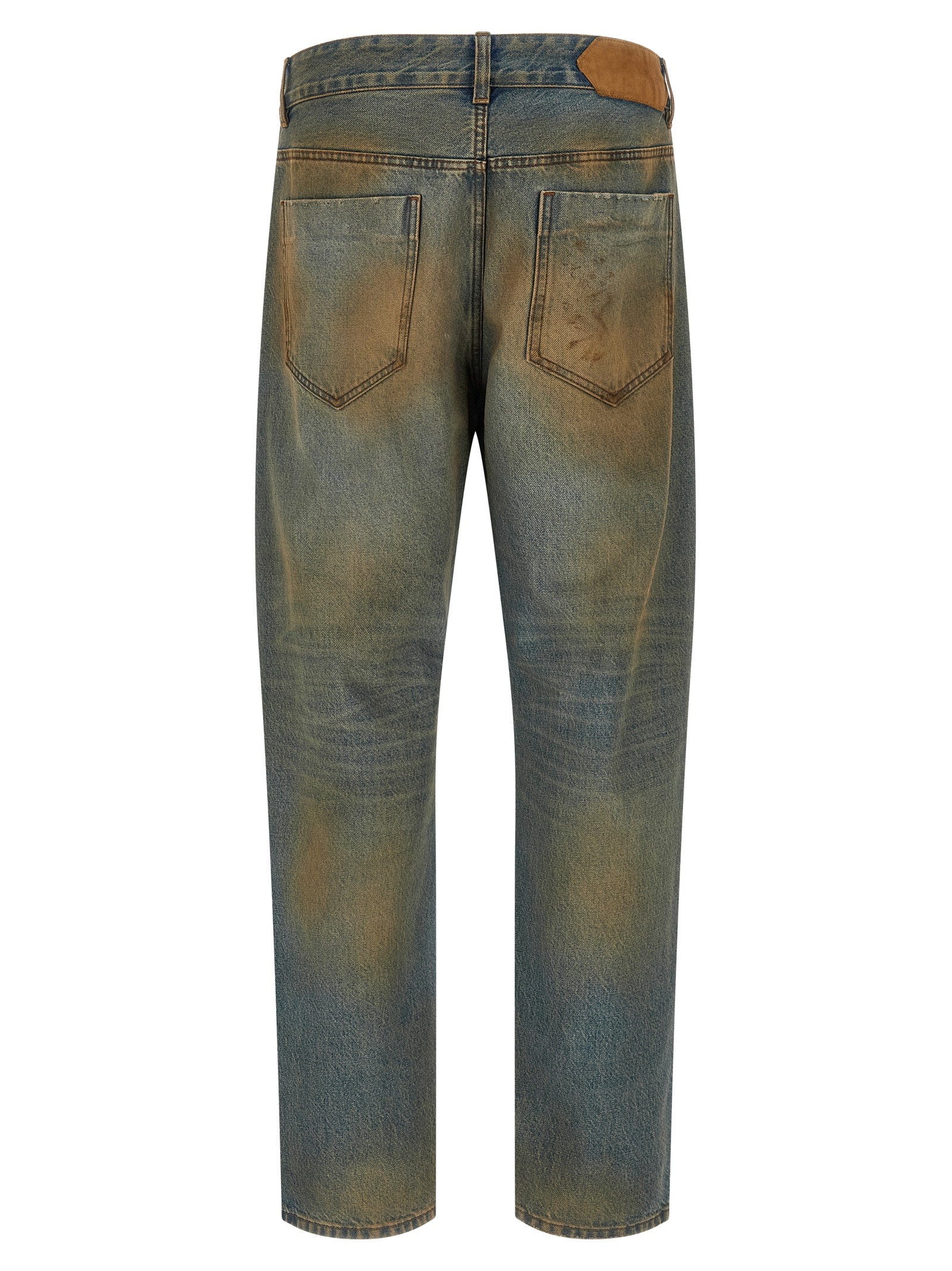 Multicolor Cotton Straight-Leg Jeans
