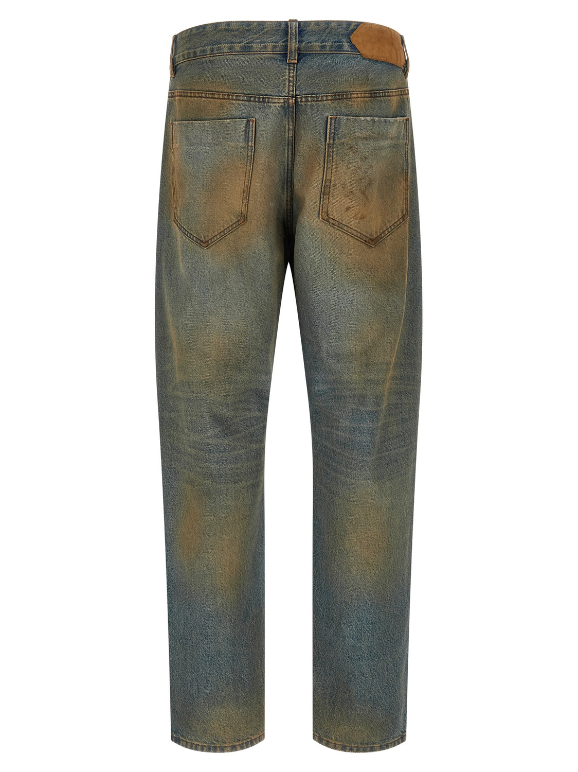 Multicolor Cotton Straight-Leg Jeans