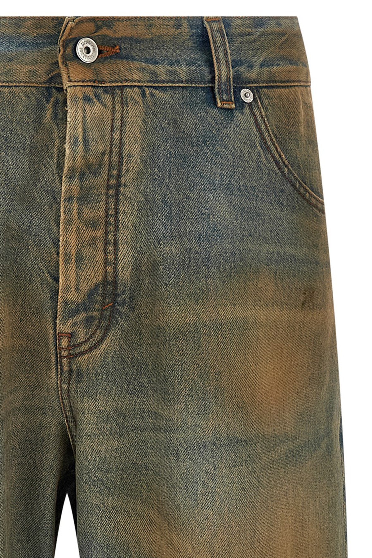 Multicolor Cotton Straight-Leg Jeans