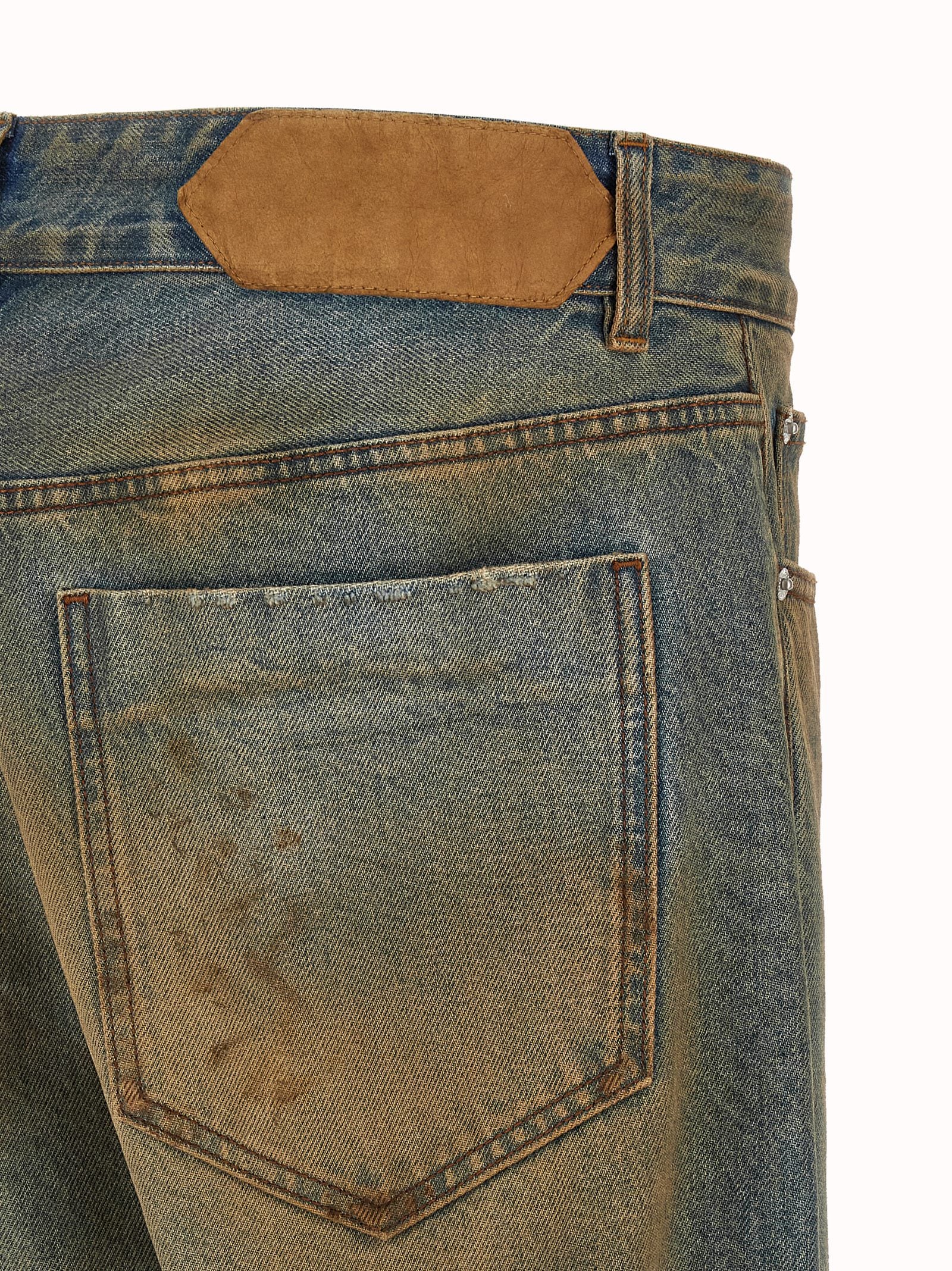 Multicolor Cotton Straight-Leg Jeans