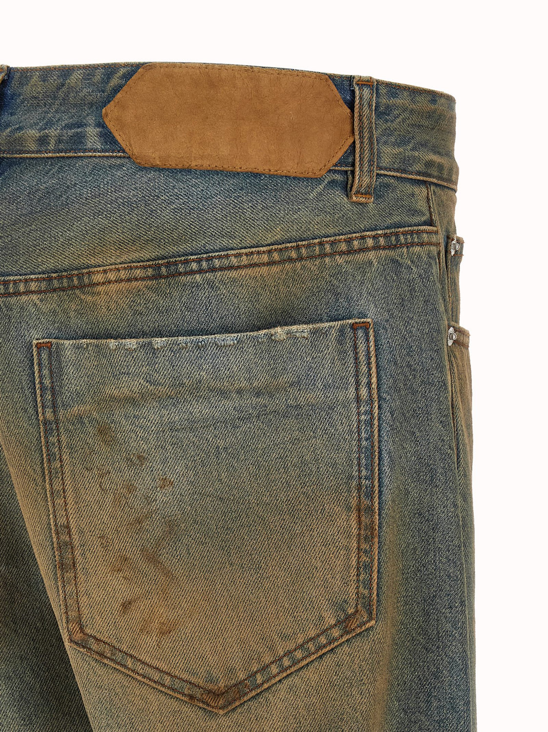 Multicolor Cotton Straight-Leg Jeans