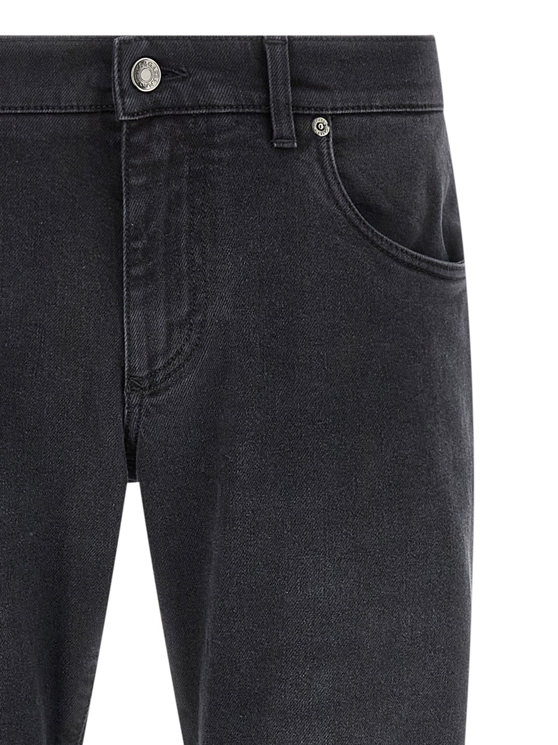 Black Cotton Straight-Leg Jeans