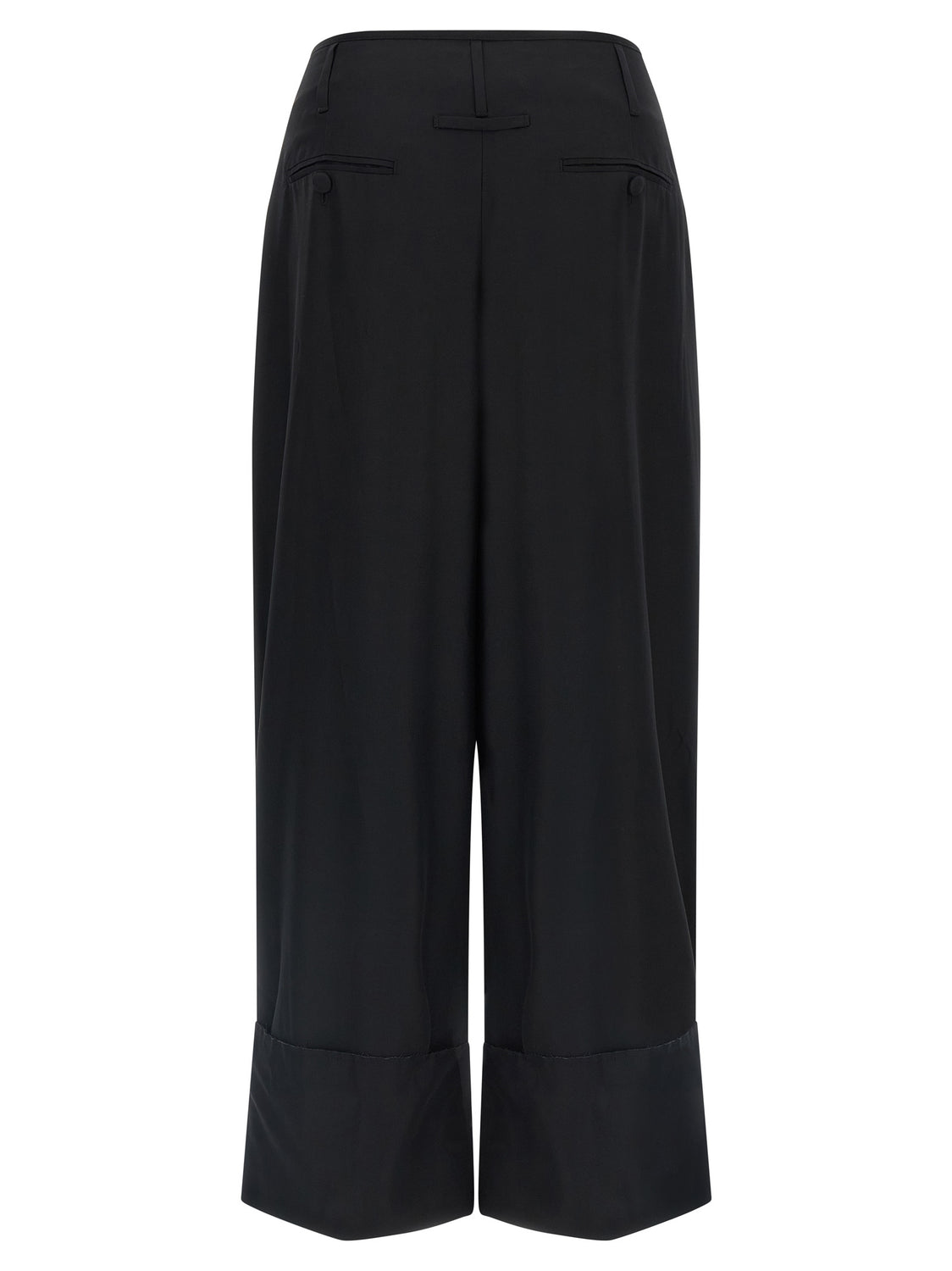 Black Viscose Casual Pants