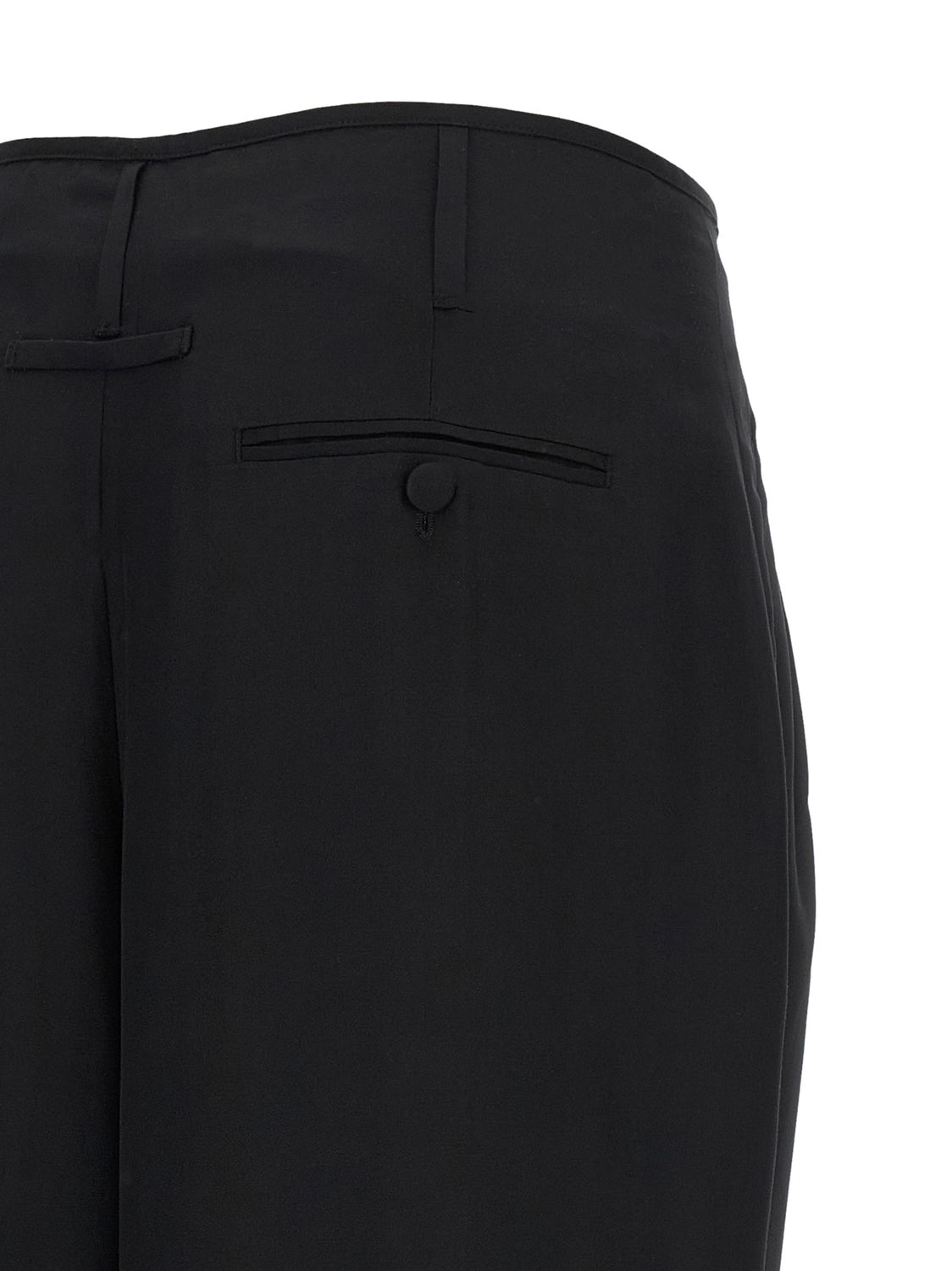 Black Viscose Casual Pants