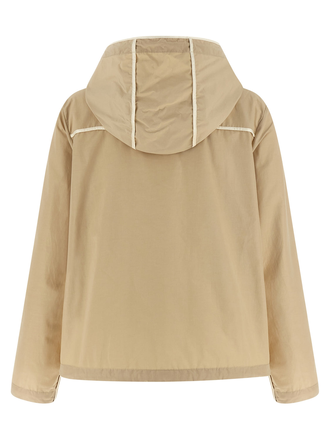Beige Polyester Shell Jacket
