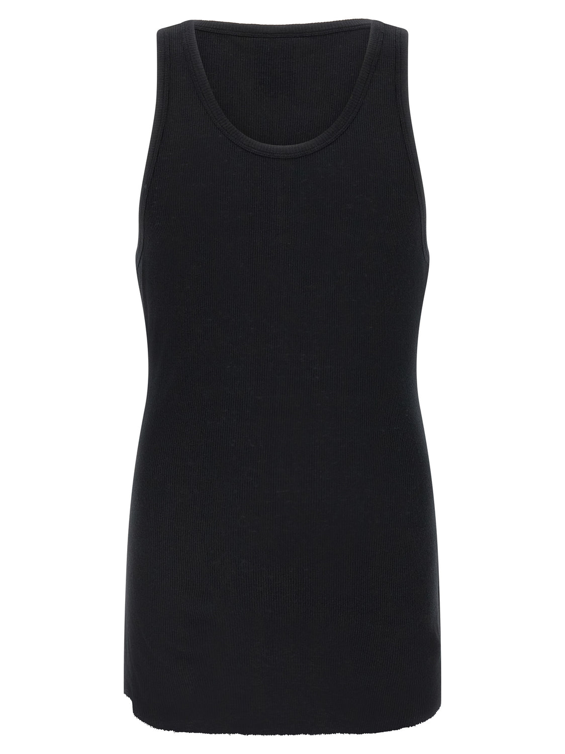 Black Cotton Sleeveles T-Shirt
