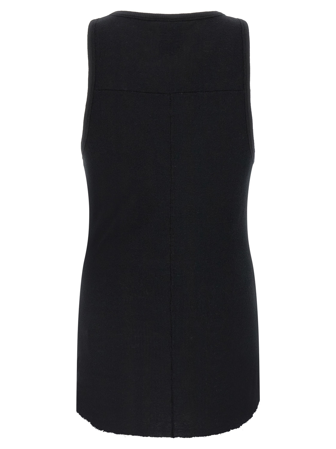 Black Cotton Sleeveles T-Shirt