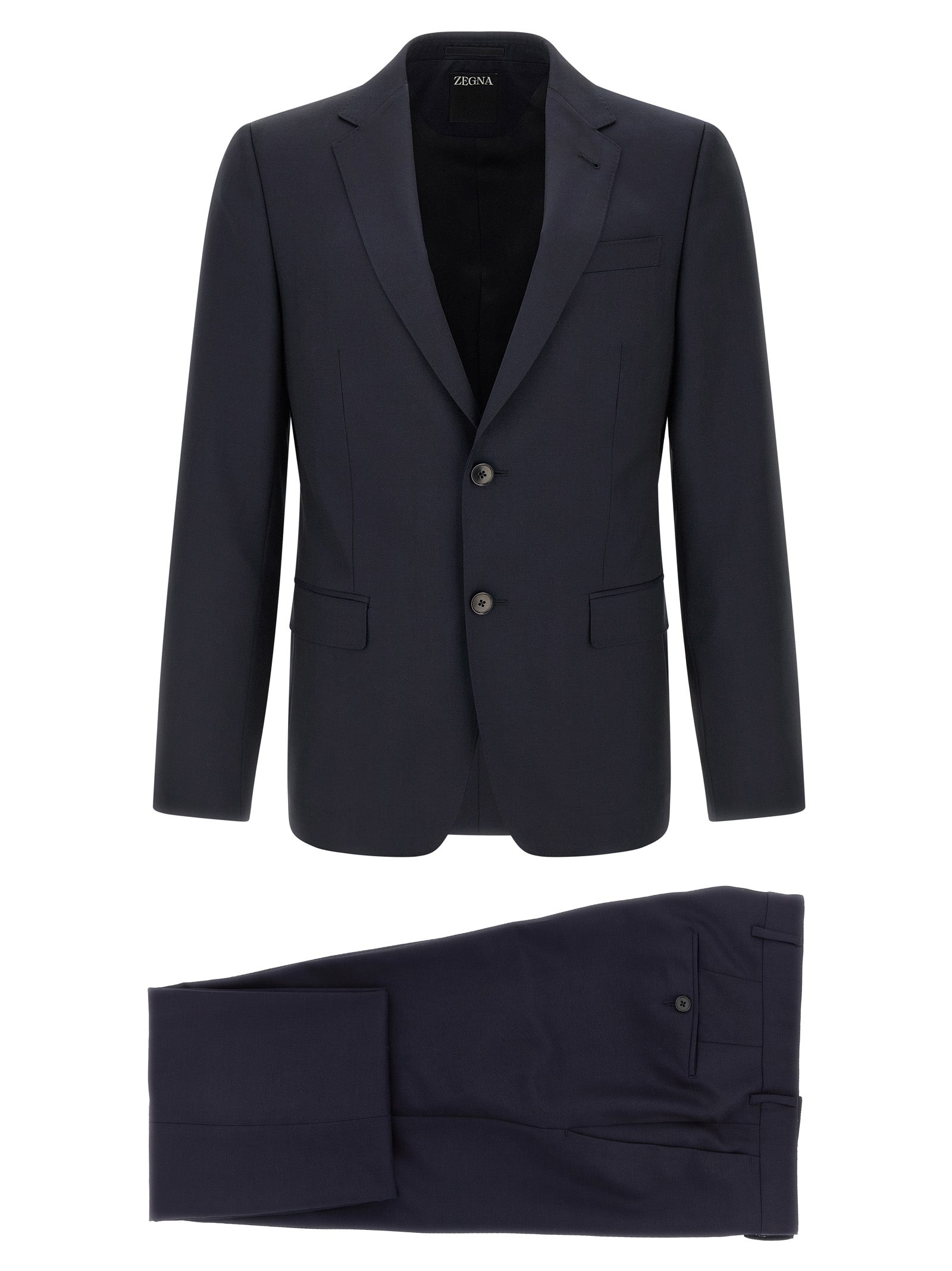 Blue Wool Two-Piece Suit