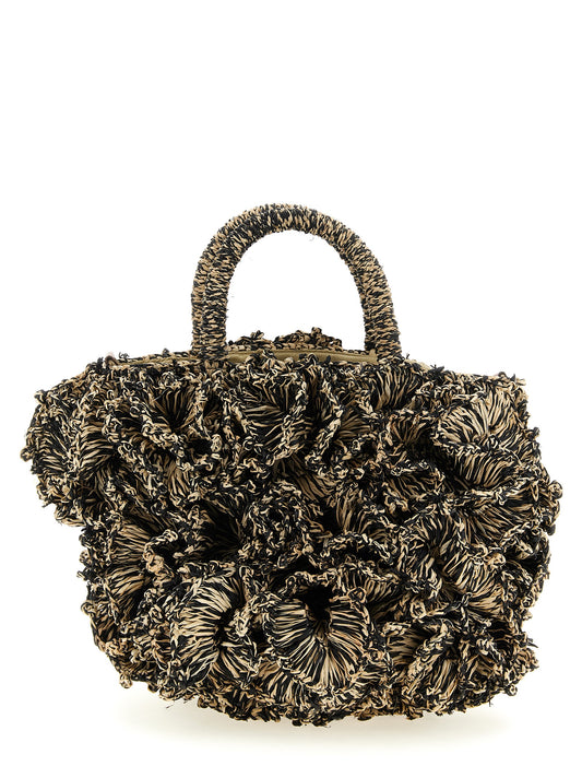 Bicolor Raffia Handbag