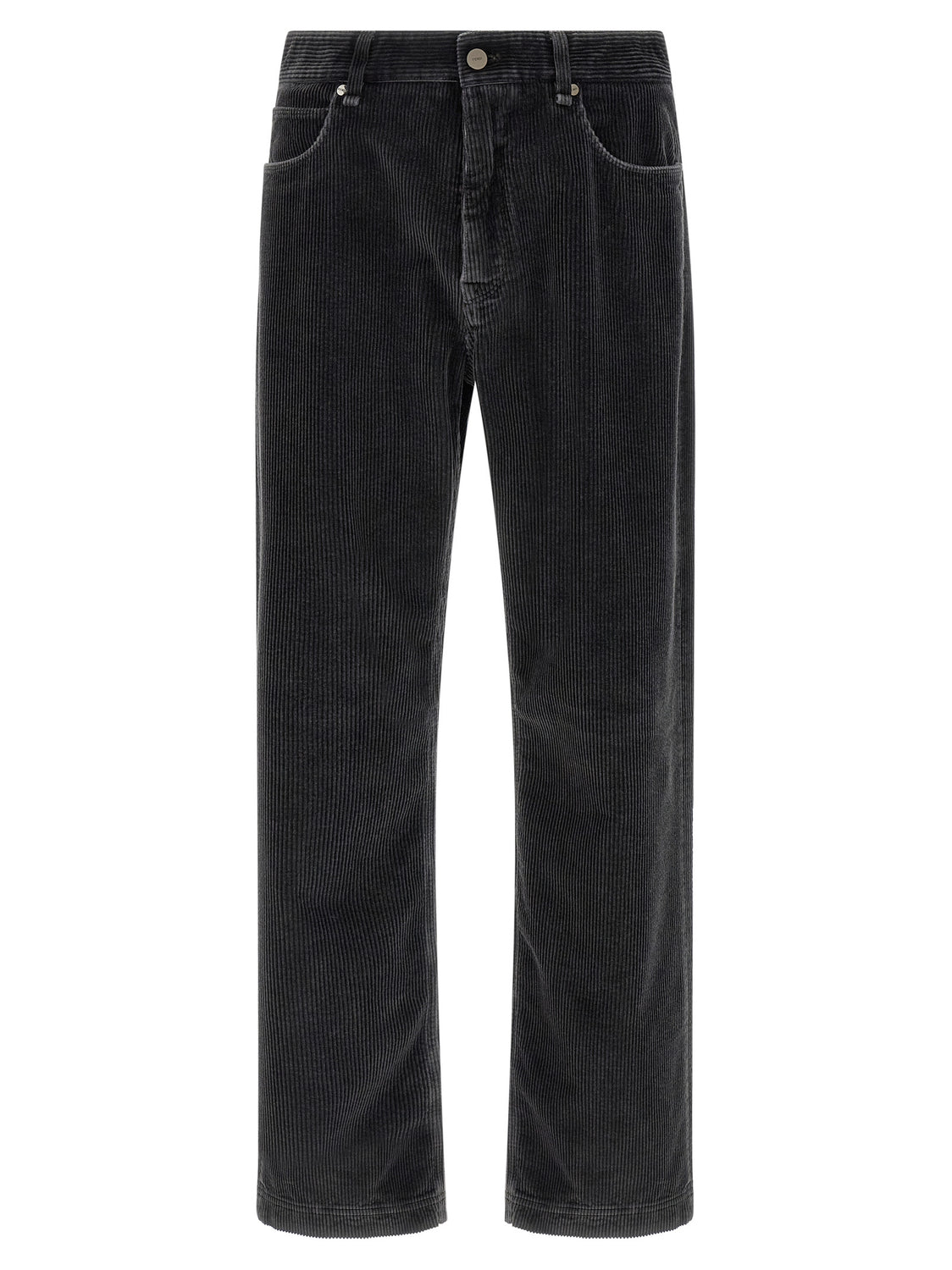 Gray Cotton Casual Pants