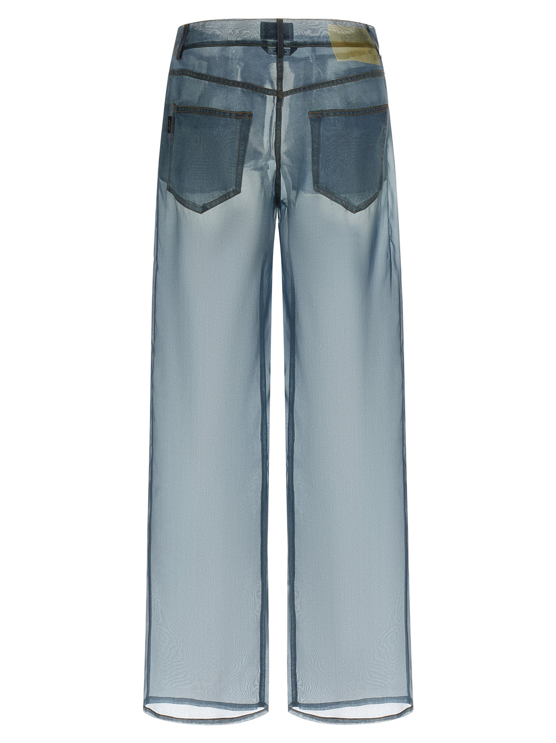 Blue Silk Casual Pants
