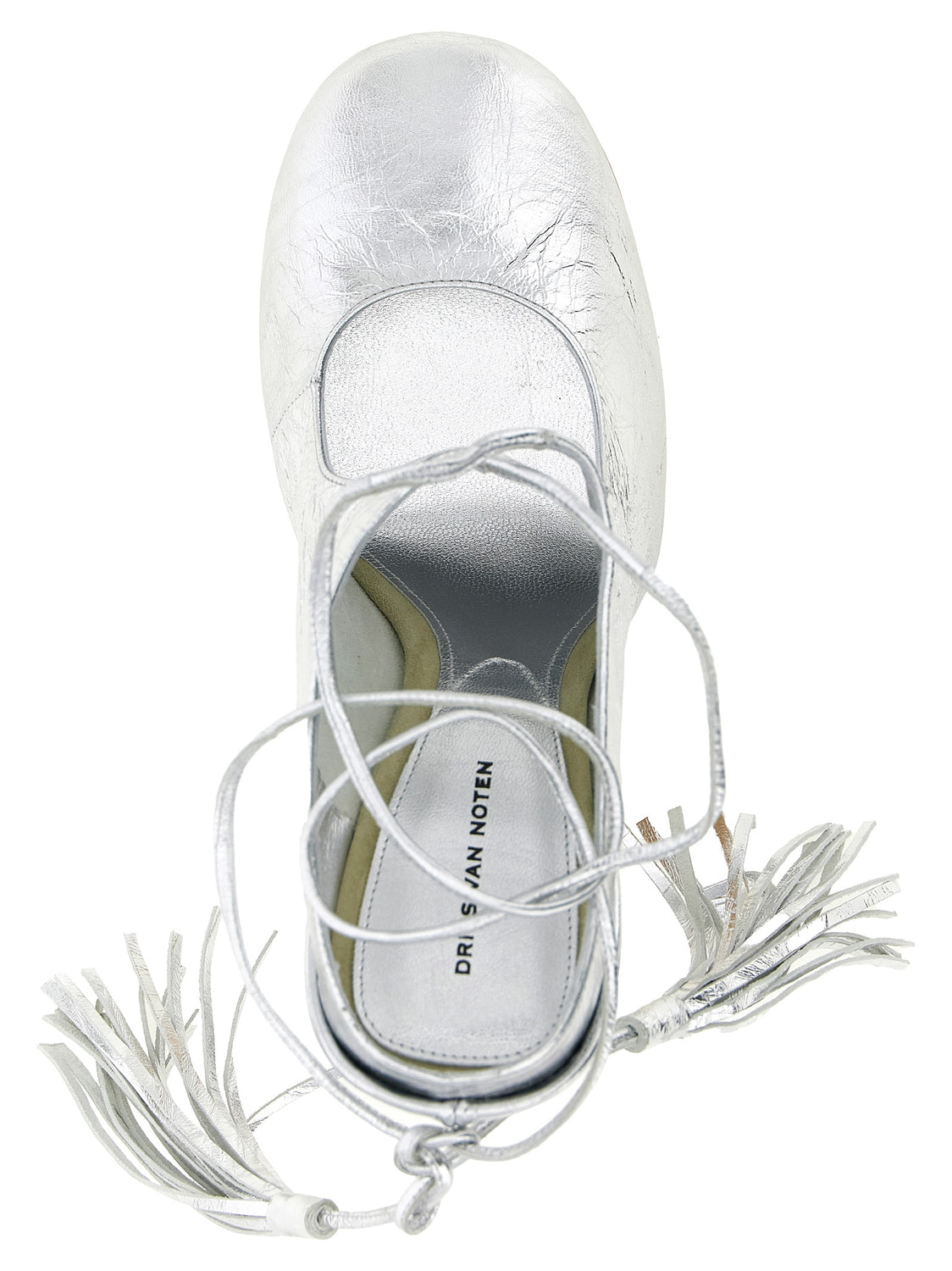 Silver Lamb Leather High Heel Pumps