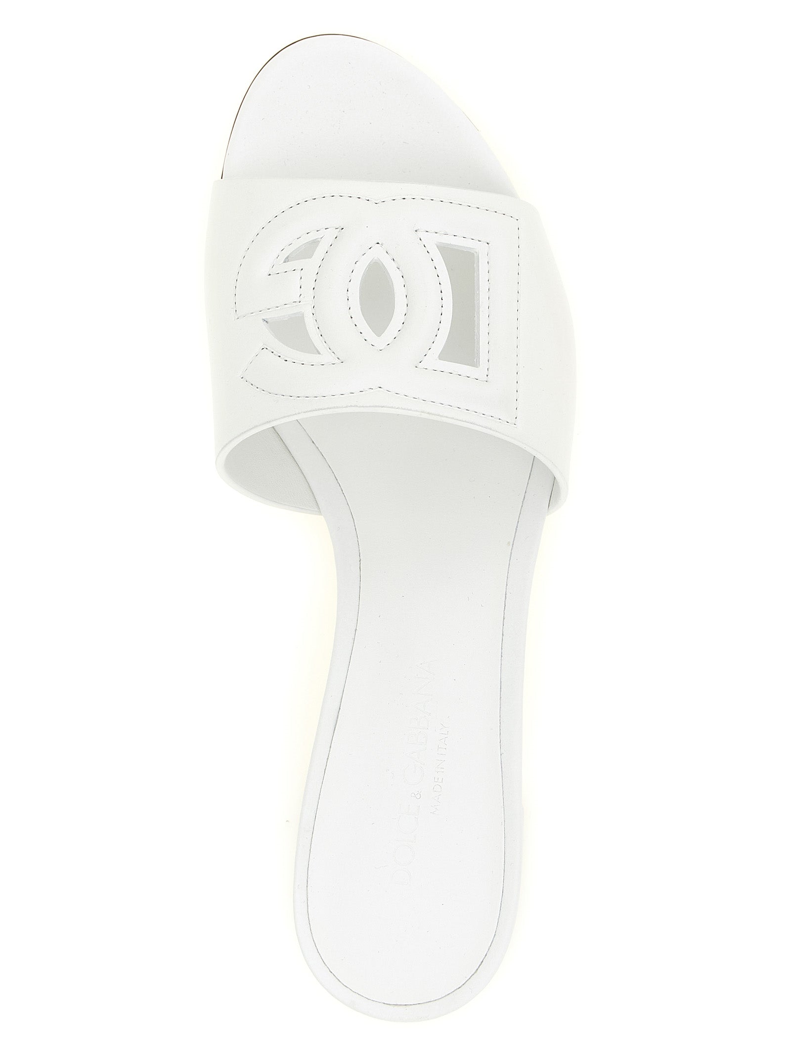White Calfskin Platform Sandals