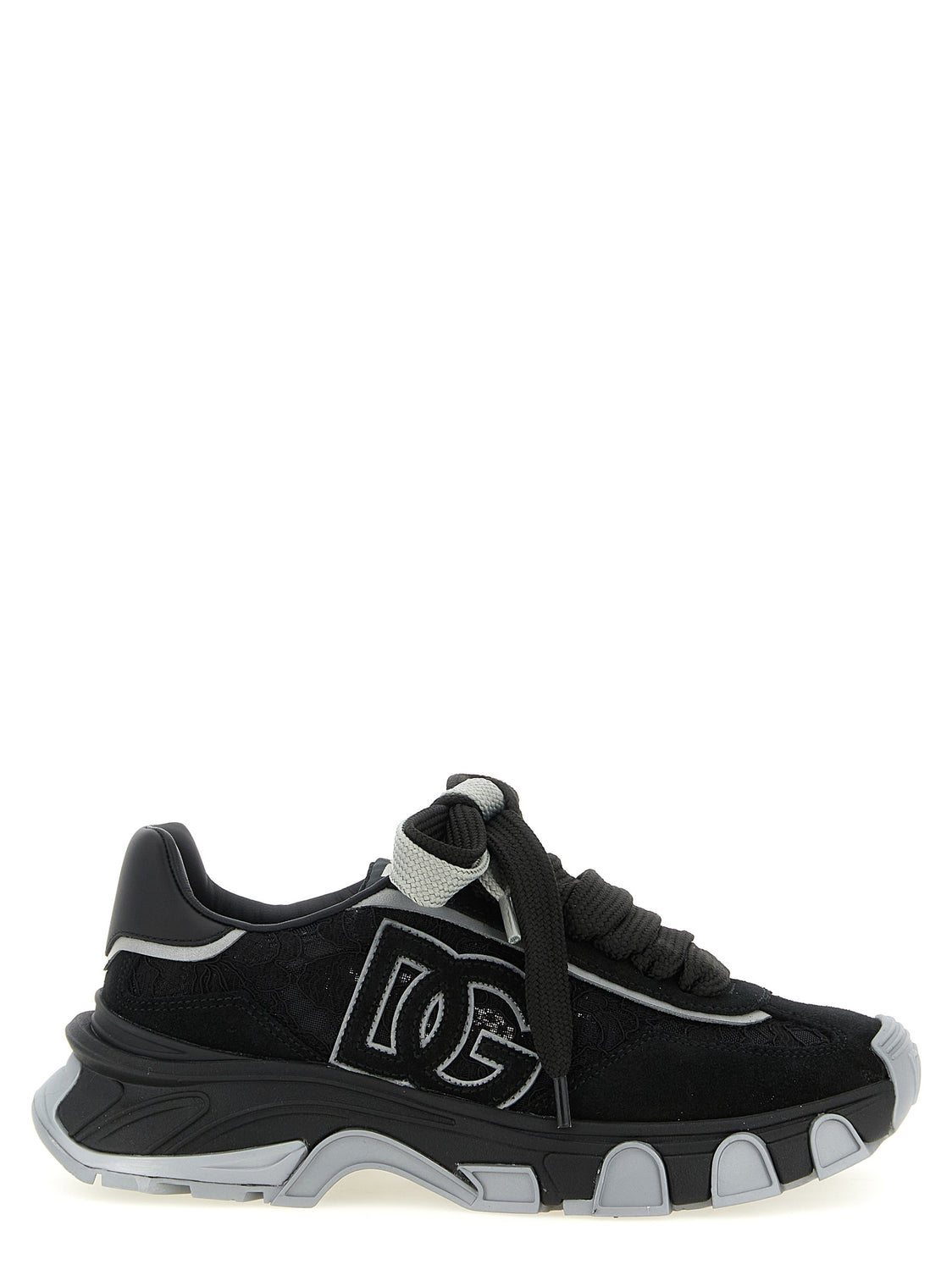 Black Polyamide Athletic Sneakers