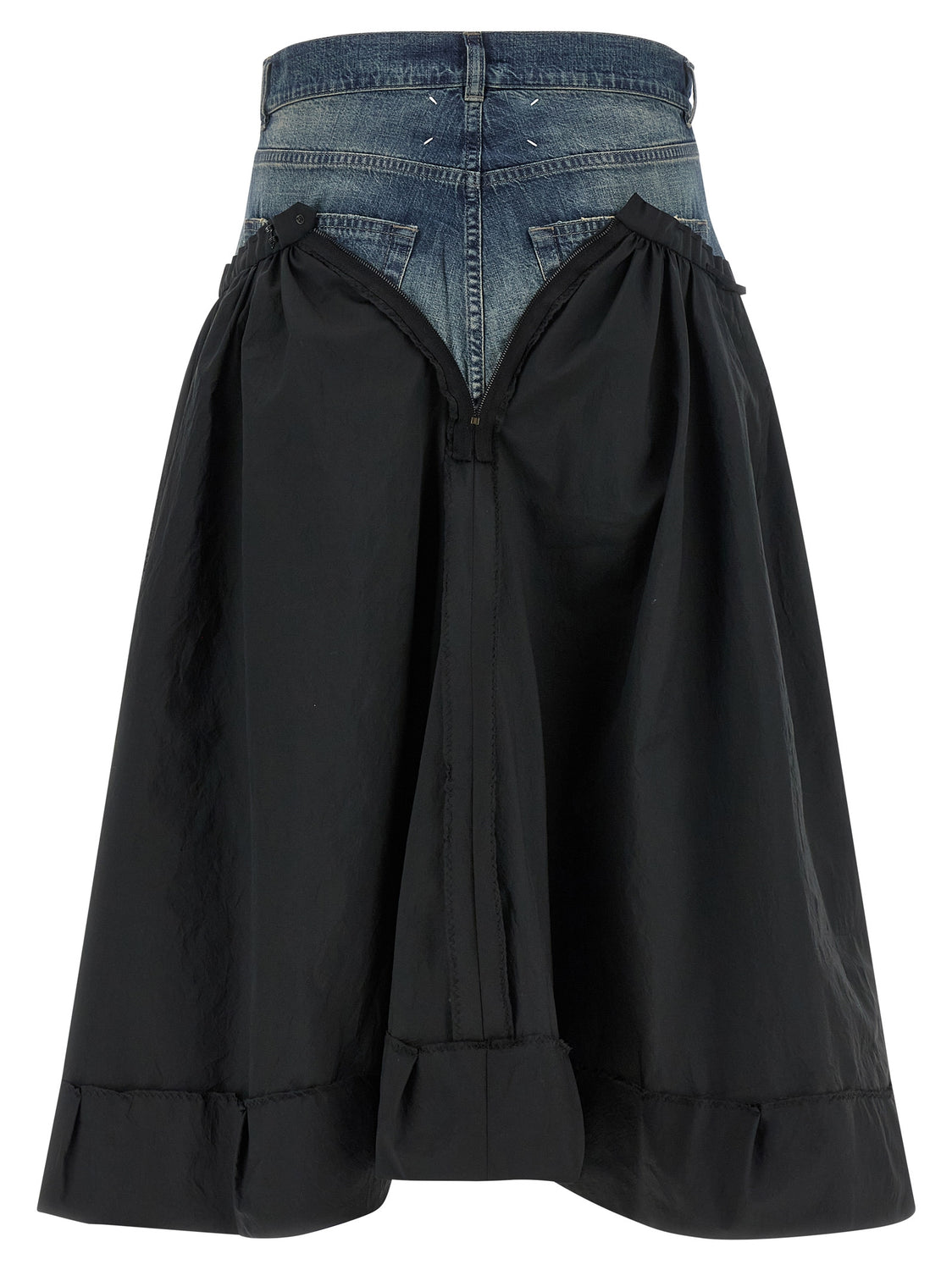 Multicolor Polyester Midi Skirt