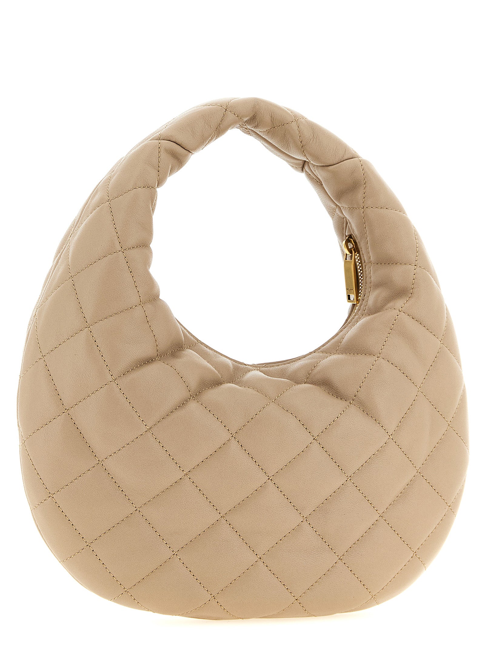 Beige Lamb Leather Handbag