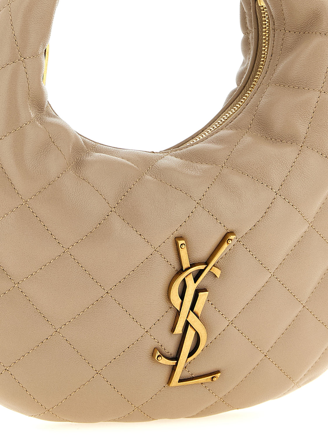 Beige Lamb Leather Handbag