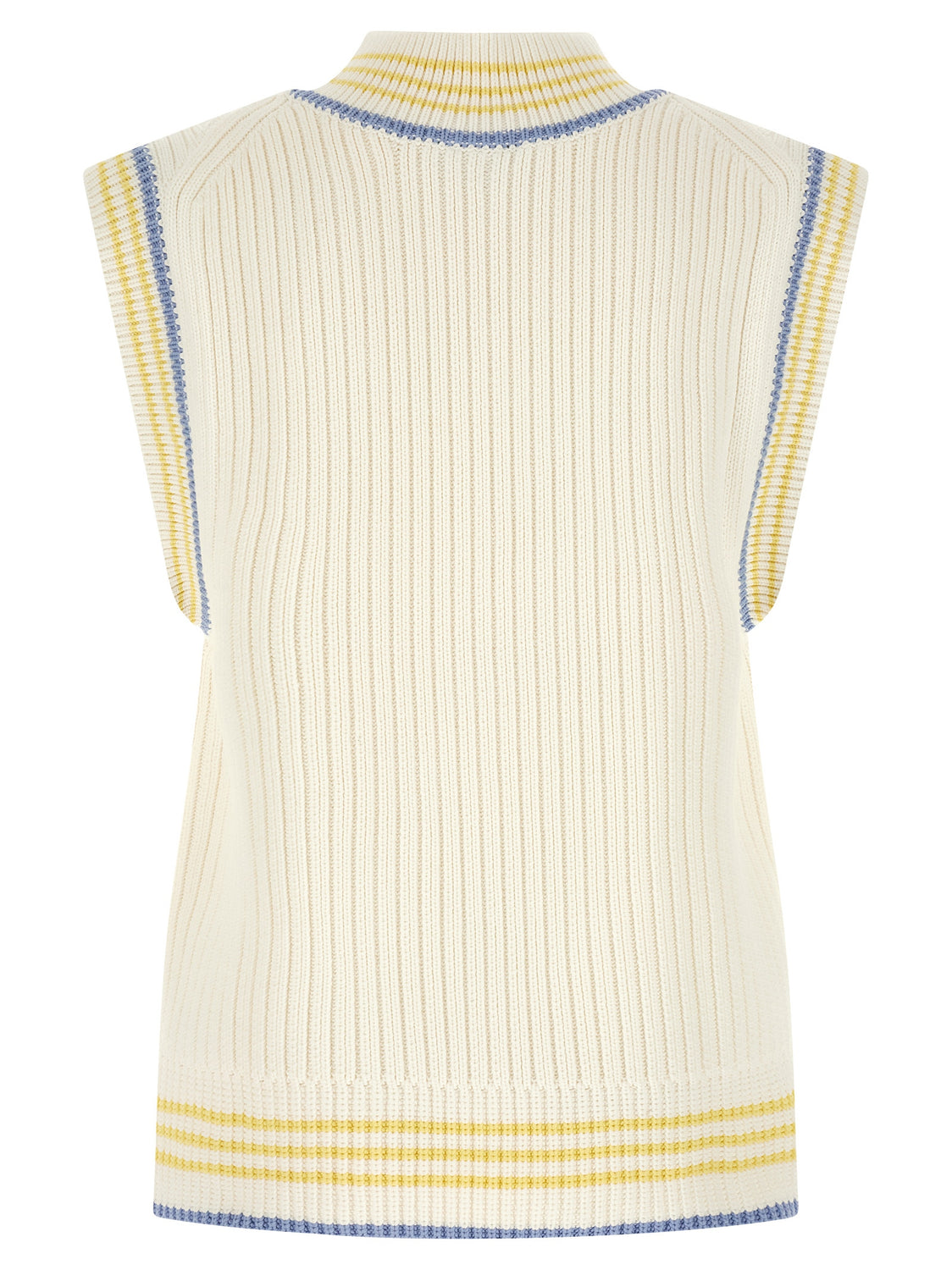 White Cotton Sleeveles Sweater