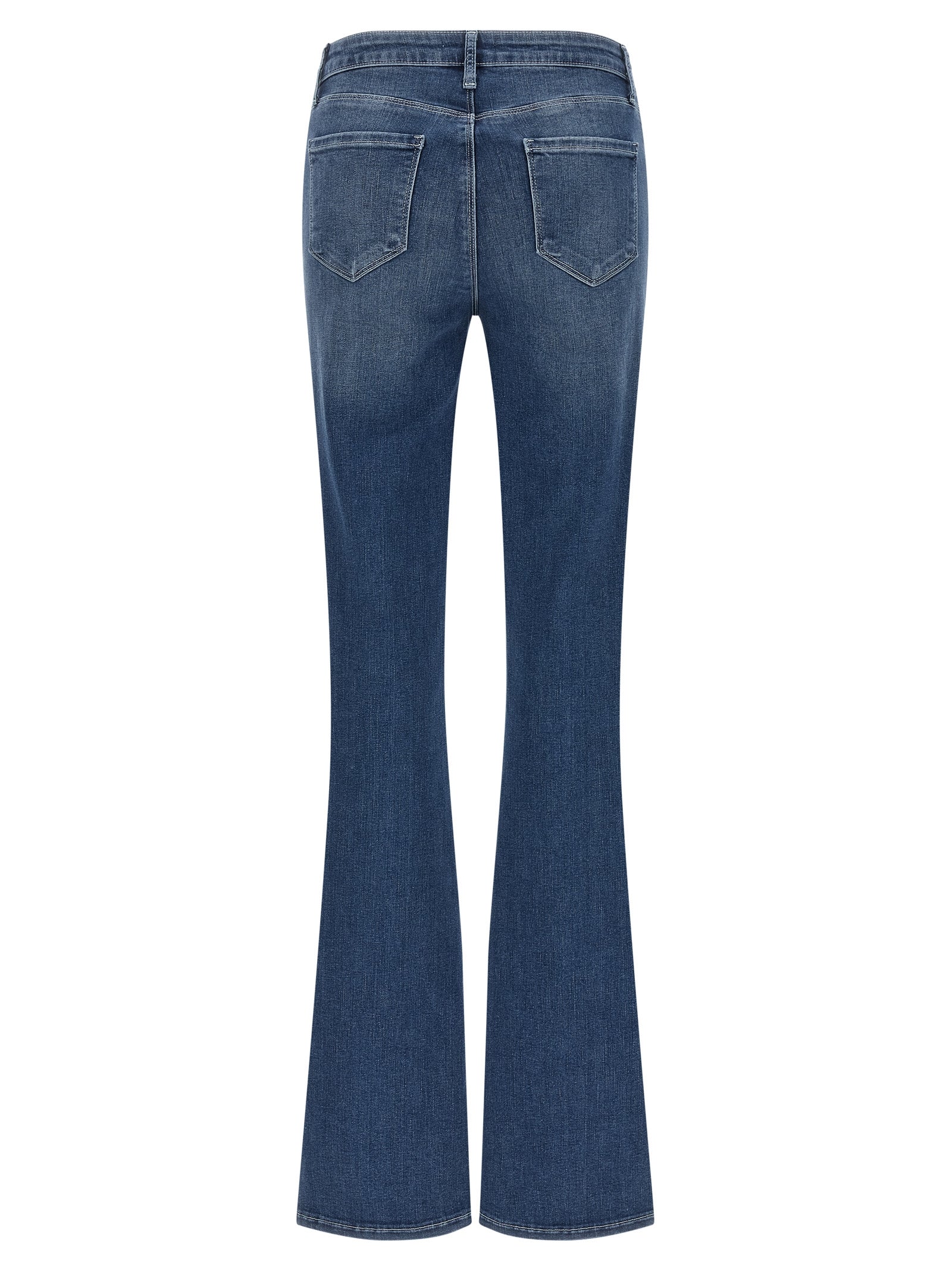 Blue Cotton Flared Jeans