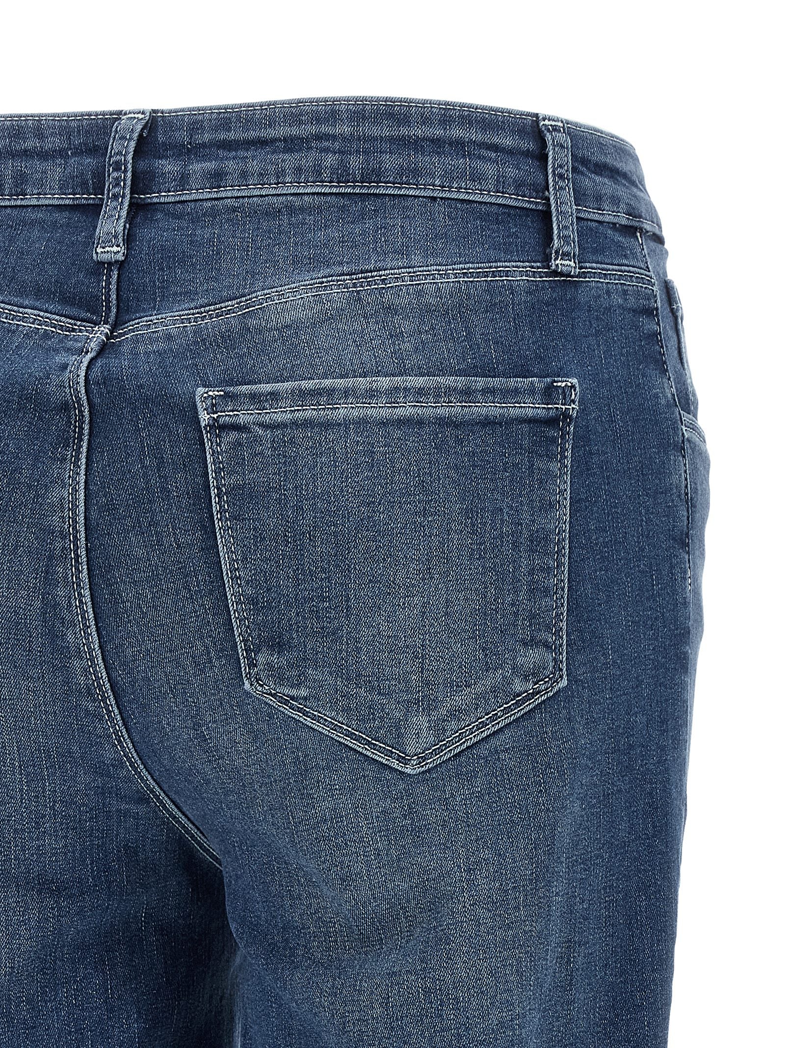 Blue Cotton Flared Jeans