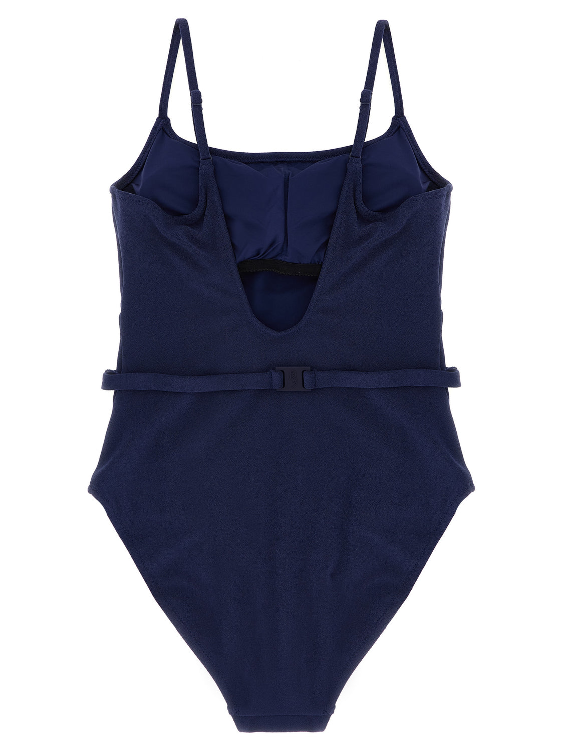 Blue Polyester One-Piece Swimsuit