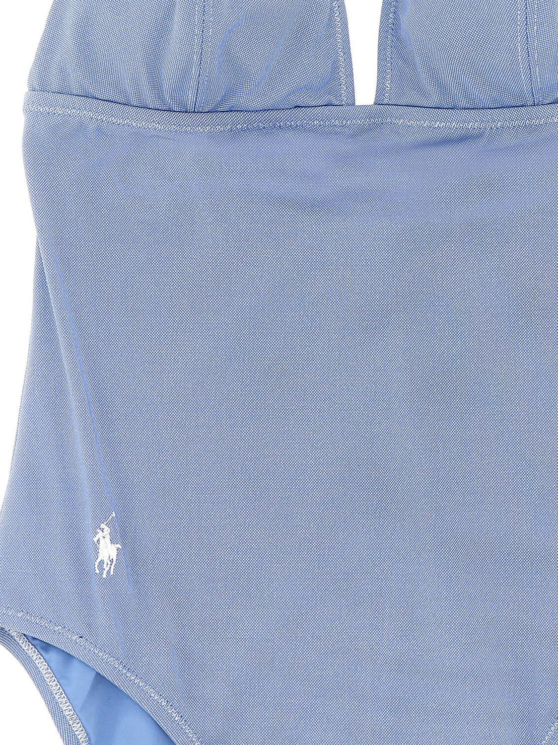 Blue Nylon One-Piece Swimsuit