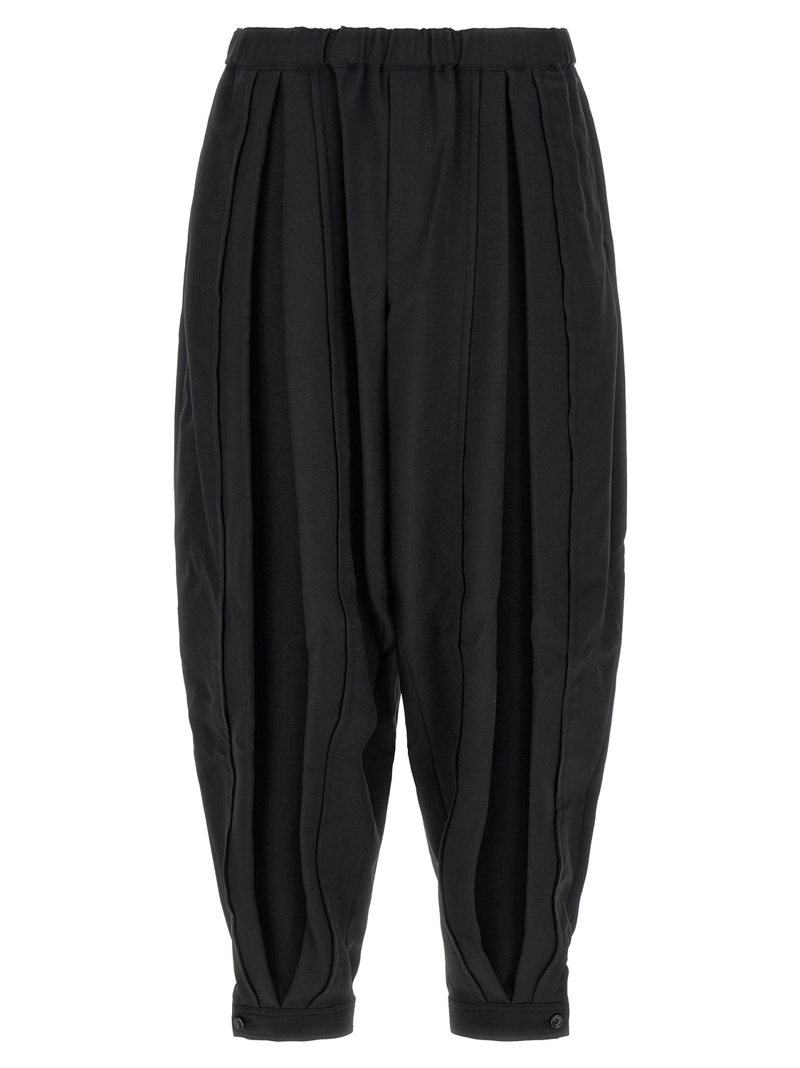 Black Polyester Casual Pants