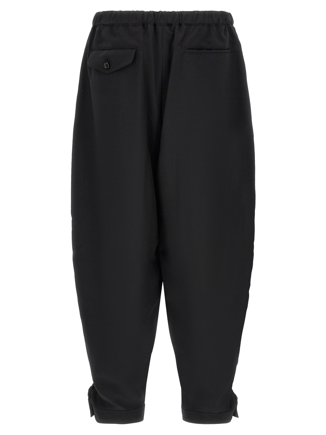 Black Polyester Casual Pants