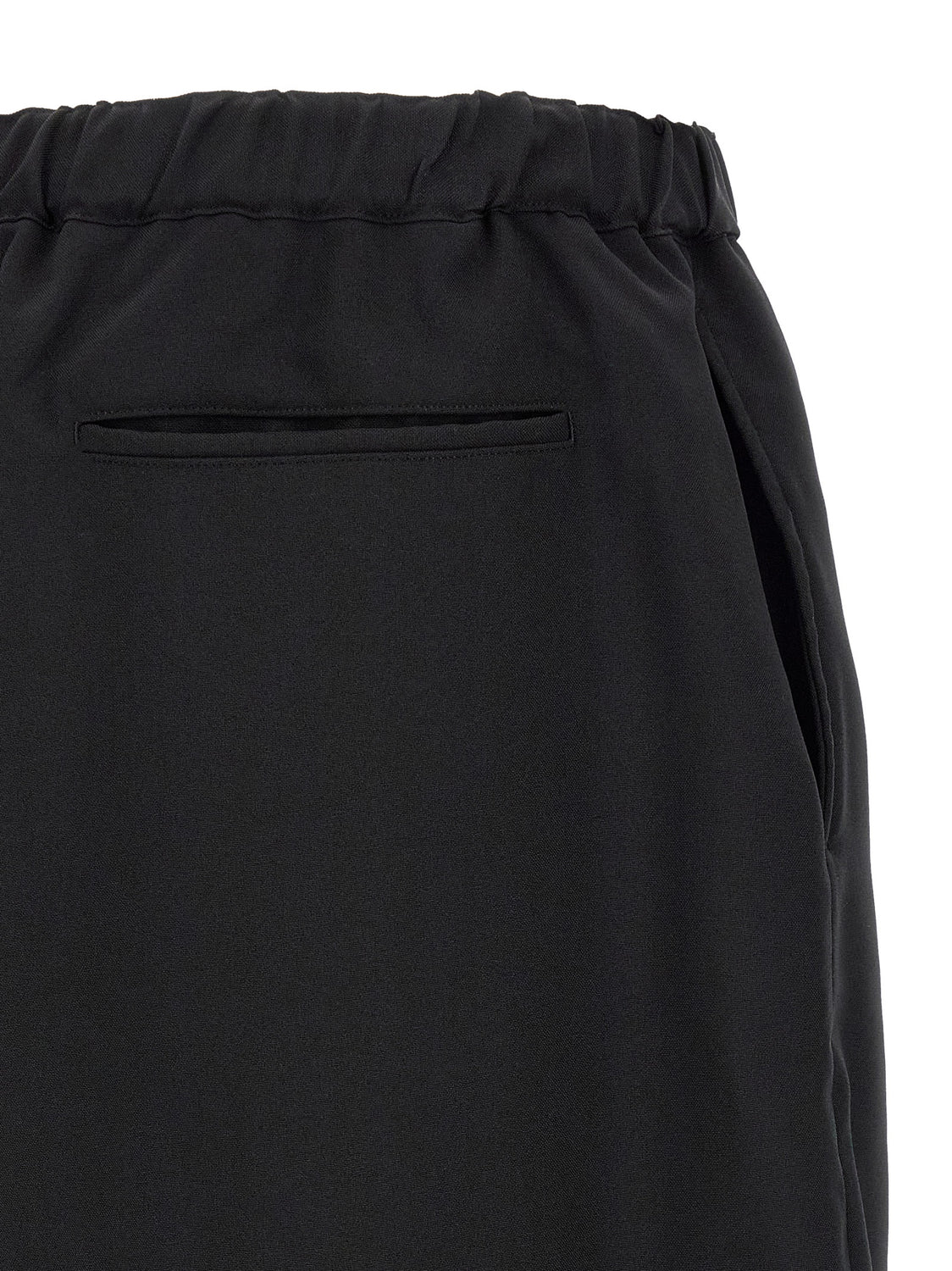 Black Polyester Casual Pants