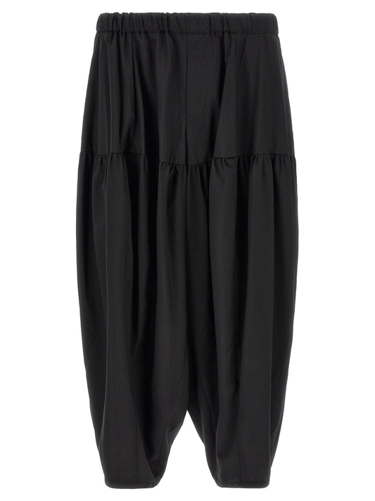 Black Polyester Casual Pants