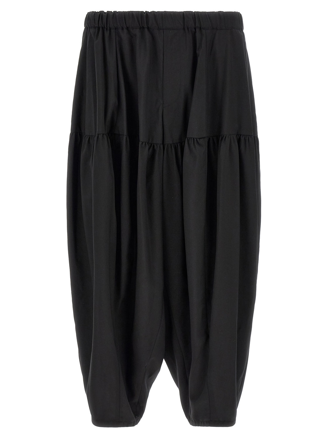 Black Polyester Casual Pants