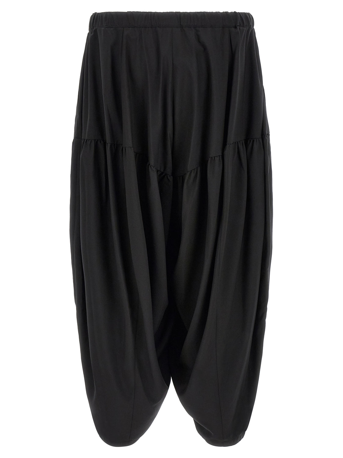 Black Polyester Casual Pants