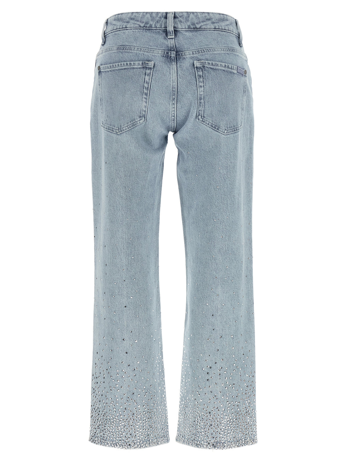 Blue Cotton Straight-Leg Jeans