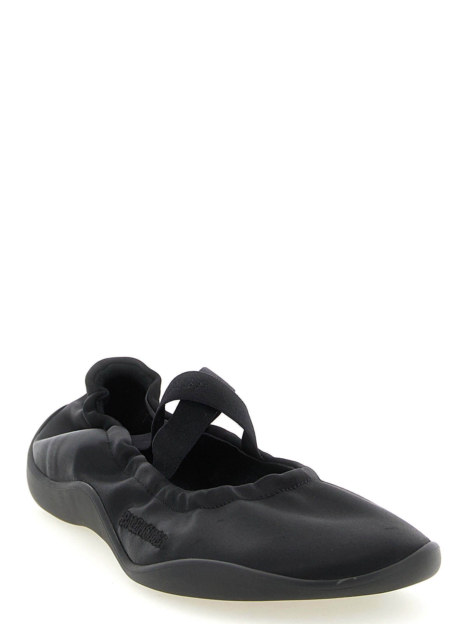 Black Polyester Ballet Flats