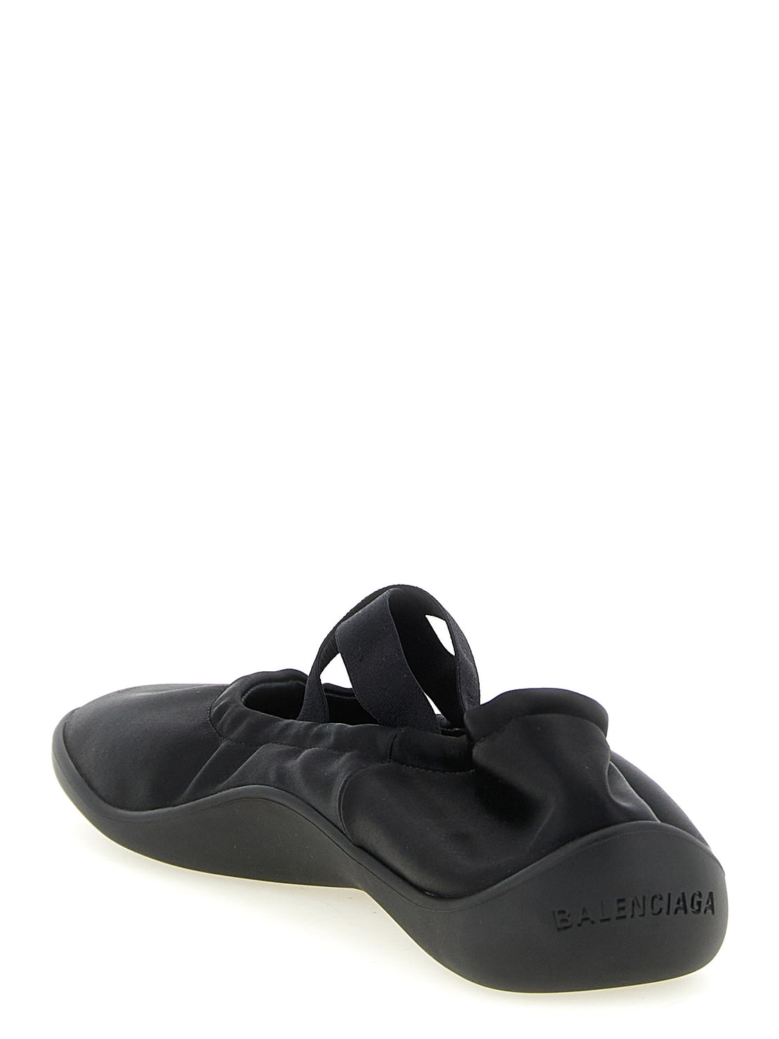 Black Polyester Ballet Flats