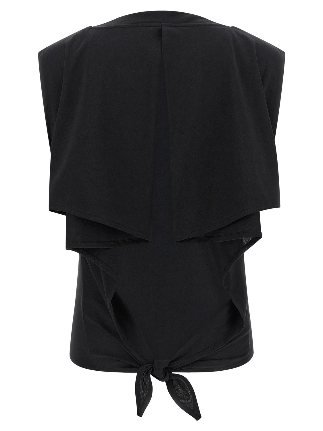 Black Paper Sleeveles T-Shirt