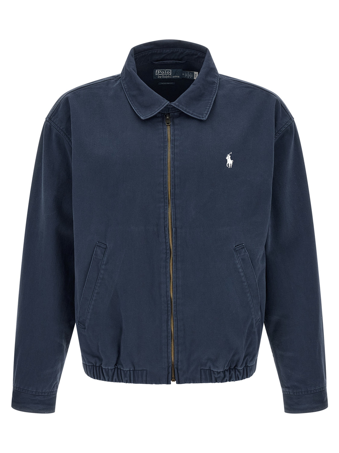 Blue Cotton Full-Length Jacket