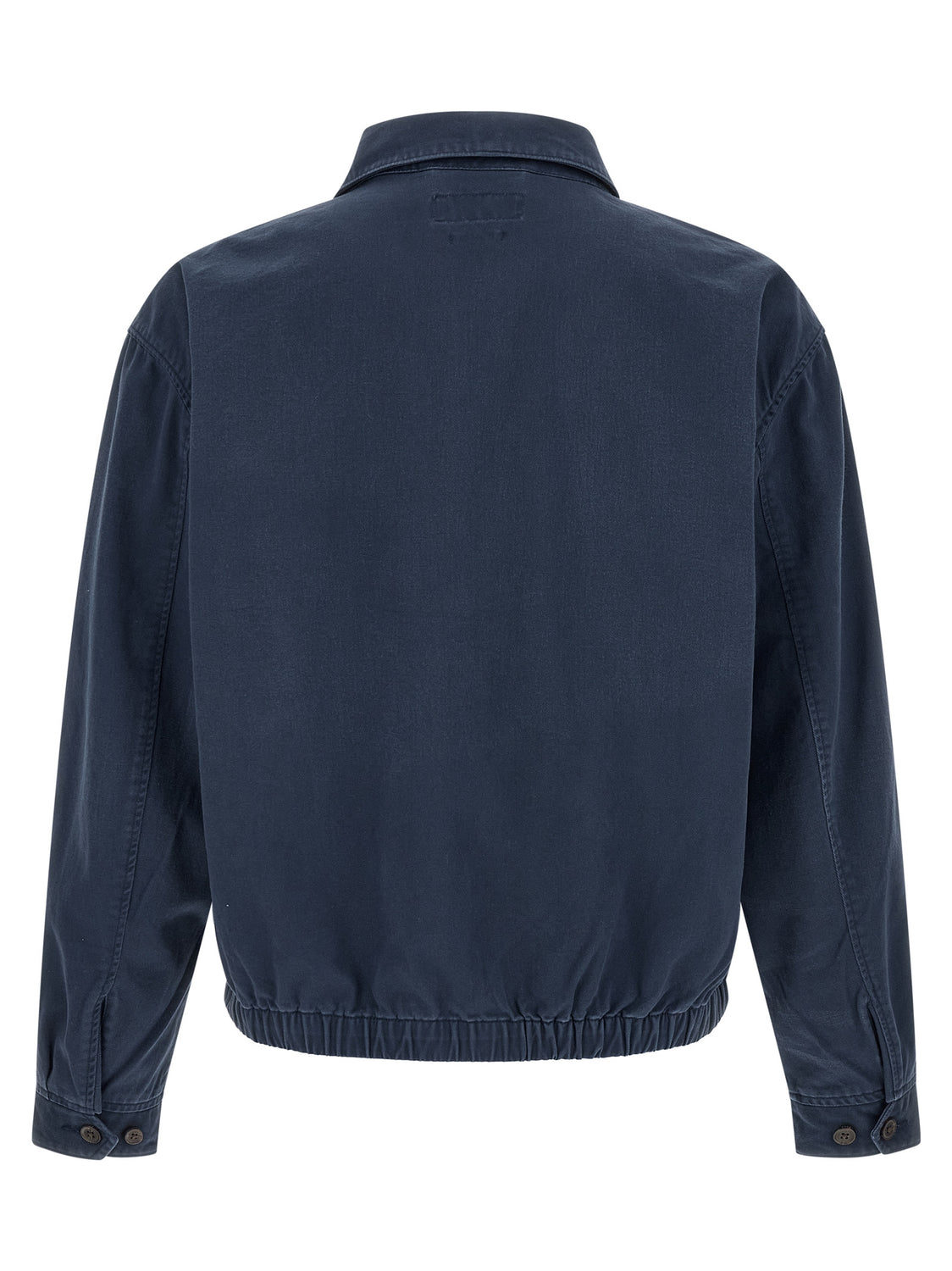 Blue Cotton Full-Length Jacket